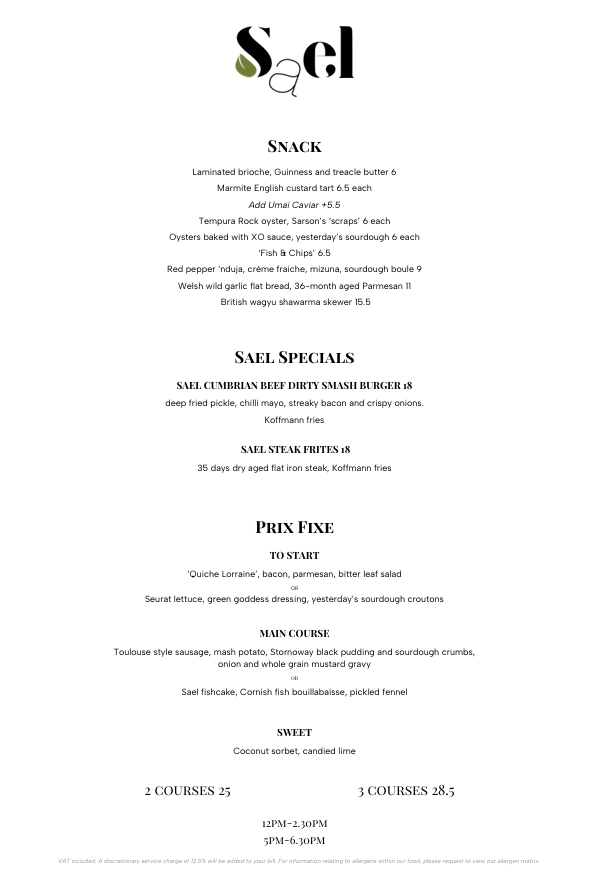 PRIX FIXE