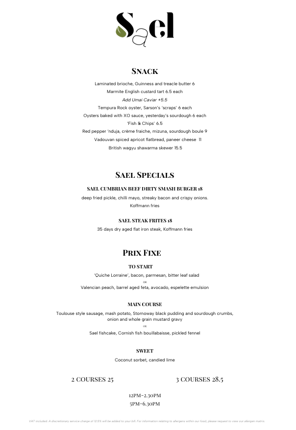 PRIX FIXE