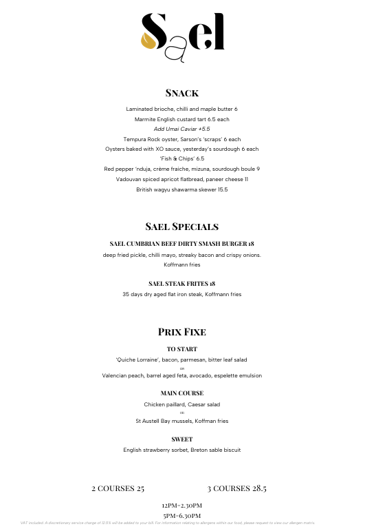 PRIX FIXE