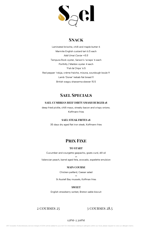 PRIX FIXE