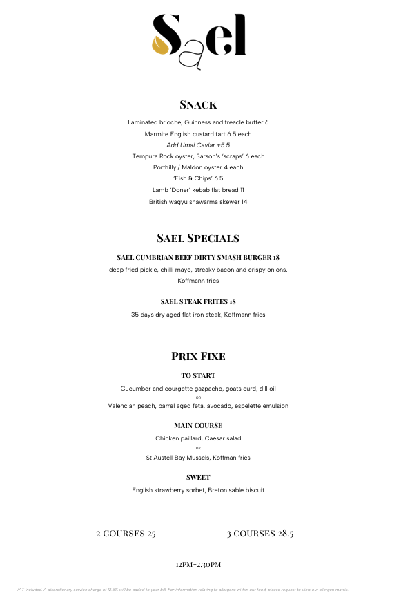 PRIX FIXE