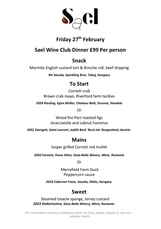 WINE DINNER 27/02